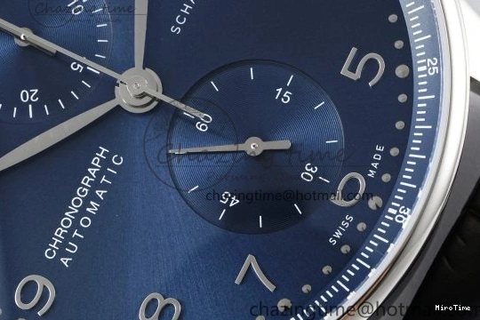 MIROTIME 1230 Portuguese Chrono IW3716 RSF 1:1 Best Edition Blue Dial on Black Leather Strap A RelaxedFit 7045